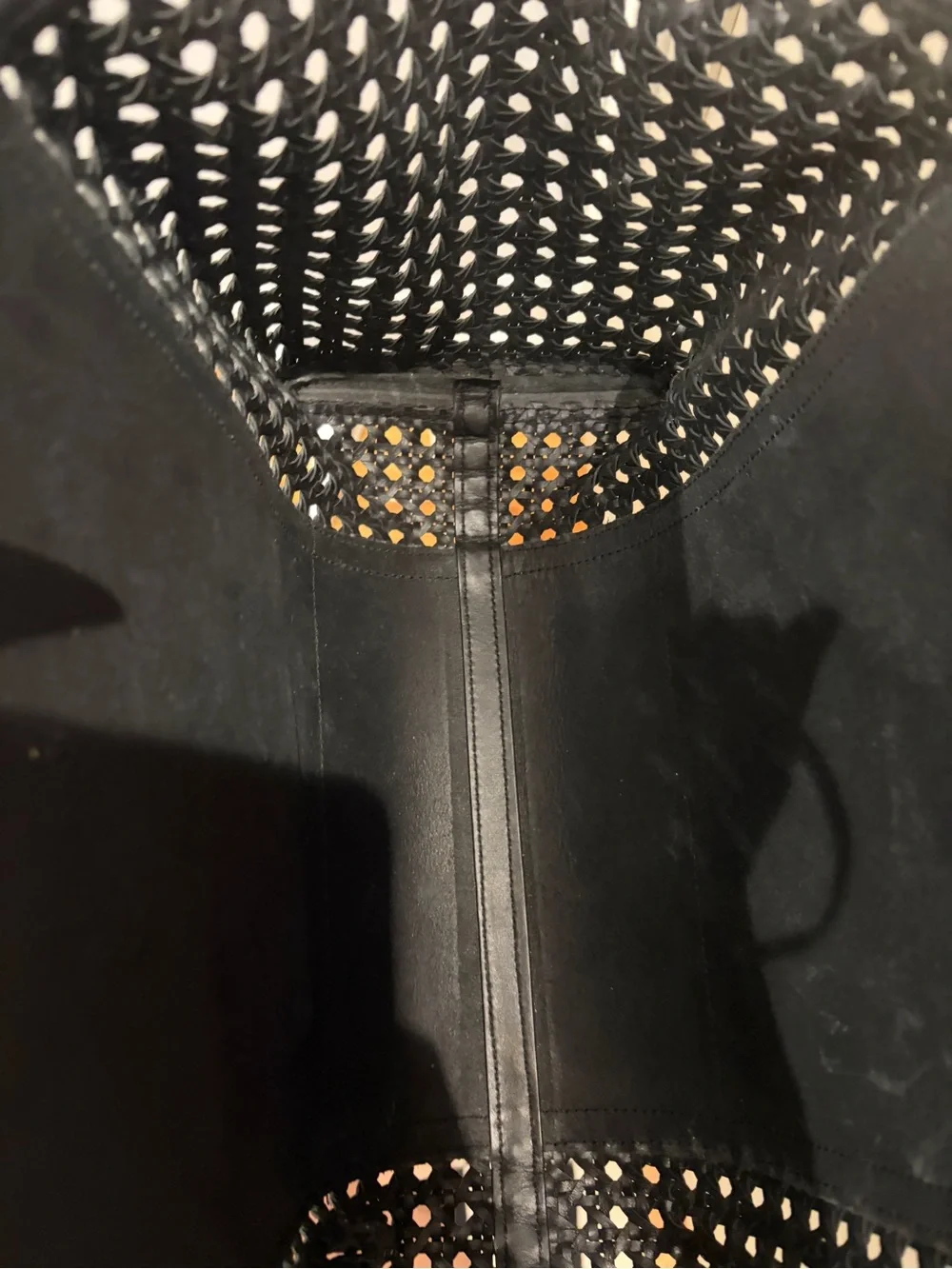 Black rattan shoulder bag Kara + Barney’s colab
